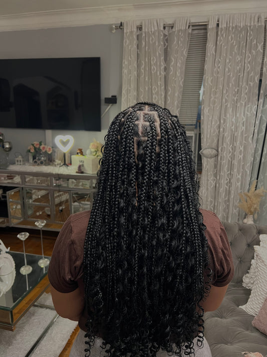 Bohemian knotless W/Human hair